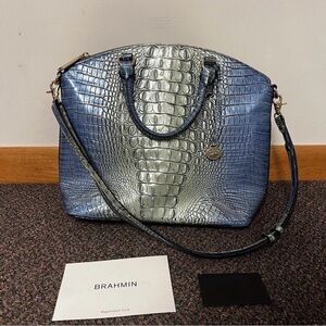 Brahmin Duxbury Haven Ombre sky Melbourne leather satchel